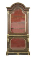 Lot 559 - A good ebony and red boulle cabinet