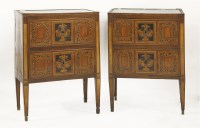 Lot 576 - A pair of North Italian inlaid mahogany cabinets