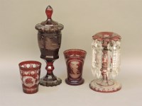 Lot 293 - Bohemian red glassware