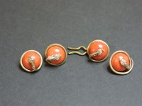 Lot 25 - A set of four gold Victorian coral buttons