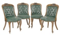 Lot 642 - A set of ten Victorian oak single dining chairs