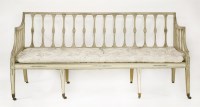 Lot 455 - A George III painted beechwood settee