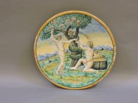 Lot 237 - An 18th/19th century Delft earthen ware Adam and Eve plate