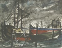 Lot 385 - ... Weiss (20th century)
BOATS IN A HARBOUR
Signed and dated 59 l.r.