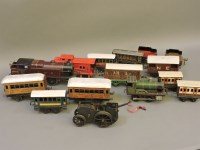 Lot 418 - 0 guage tin toy trains