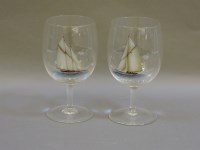 Lot 295 - A pair of glass goblets