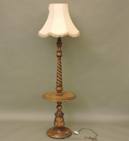 Lot 606 - An early 20th century Dutch oak standard lamp/table