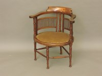 Lot 659 - An Edwardian inlaid salon chair