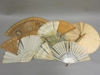 Lot 121 - Four bamboo and sandalwood fans