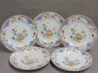 Lot 338 - Five famille rose plates