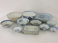 Lot 343 - Nine 18th/19th century blue and white bowls