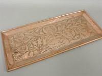 Lot 274 - A Keswick School of Industrial Arts rectangular copper tray