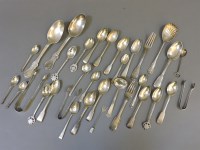 Lot 133 - A quantity of early 19th century assorted silver flatware