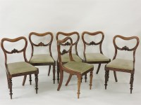 Lot 688 - A set of six Victorian mahogany kidney back dining chairs