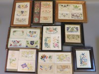 Lot 348 - A box of approximately thirty WW1 silk postcards