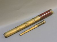 Lot 242 - A 19th century nine drawer brass and mahogany telescope