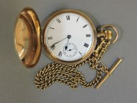 Lot 92 - A George V 9ct gold cased full hunter pocket watch