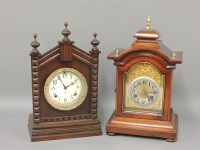 Lot 473 - An early 20th century two train mantel clock