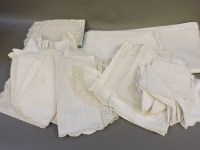 Lot 414 - Two linen damask tablecloths