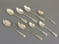 Lot 153 - Two silver fiddle pattern table spoons