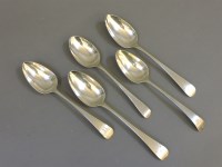 Lot 154 - Five silver old English pattern table spoons