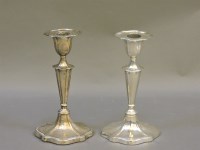 Lot 207 - A pair of weighted silver candlesticks