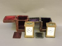 Lot 215 - Two brass carriage clocks