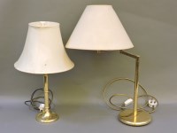 Lot 341 - Two modern brass table lamps and shades
Provenance: from the Estate of Lady Barbara Calcutt