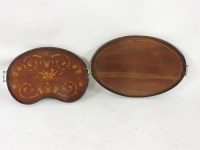 Lot 676 - An Edwardian mahogany kidney shaped tray