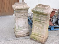 Lot 725 - Two Victorian square terracotta chimney pots