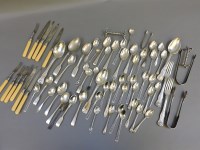 Lot 152 - A collection of silver and silver plated spoons