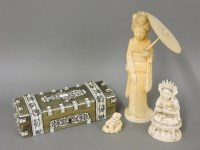 Lot 222 - A Chinese ivory Indian deity