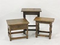 Lot 611 - An oak joint stool