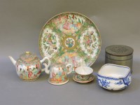 Lot 378 - Two Chinese Canton teapots and covers