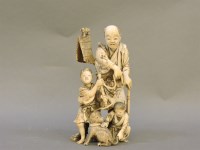 Lot 230 - An early 20th century Japanese carved ivory group