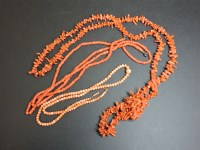 Lot 41 - Three coral necklaces