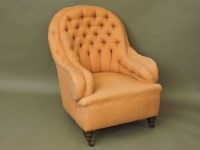 Lot 634 - A Victorian button back armchair