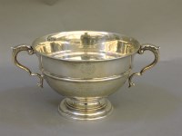 Lot 199 - A silver twin handled bowl