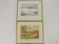 Lot 532 - Roland Green
PHEASANTS IN FLIGHT
28 x 38cm; and
DUCKS IN FLIGHT
26 x 36.5cm
Each signed l.l.