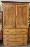 Lot 580 - A 19th century mahogany linen press