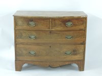 Lot 583 - A 19th century mahogany bow fronted chest of two short and two long drawers