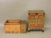 Lot 722 - A modern elm and brass mounted cabinet