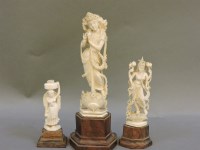 Lot 226 - Three early 20th century carved ivory figures