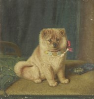 Lot 341 - Horatio Henry Couldery (1832-1918)
A CHOW WEARING A COLLAR OF MEDALS
Signed l.r.