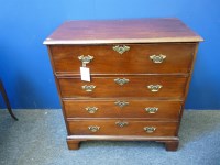 Lot 703 - A George III mahogany secretaire chest