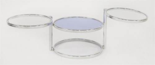 Lot 222 - A chrome three-tier side table