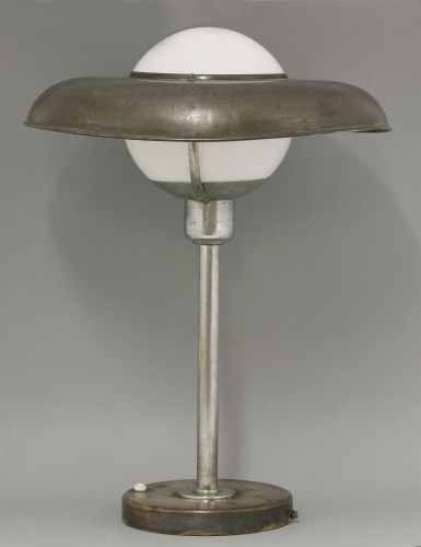 Lot 233 - A chrome and copper desk lamp