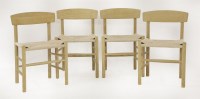 Lot 564 - Four Danish oak J39 Shaker dining chairs