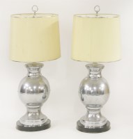 Lot 240 - A pair of large Art Deco-style lamps and shades