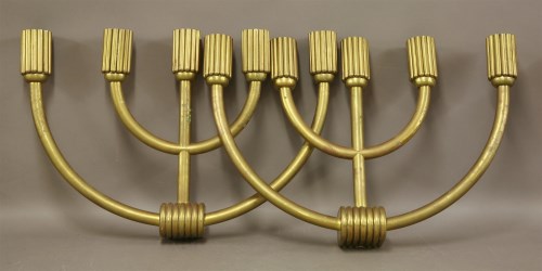 Lot 142 - A pair of Italian brass wall lights